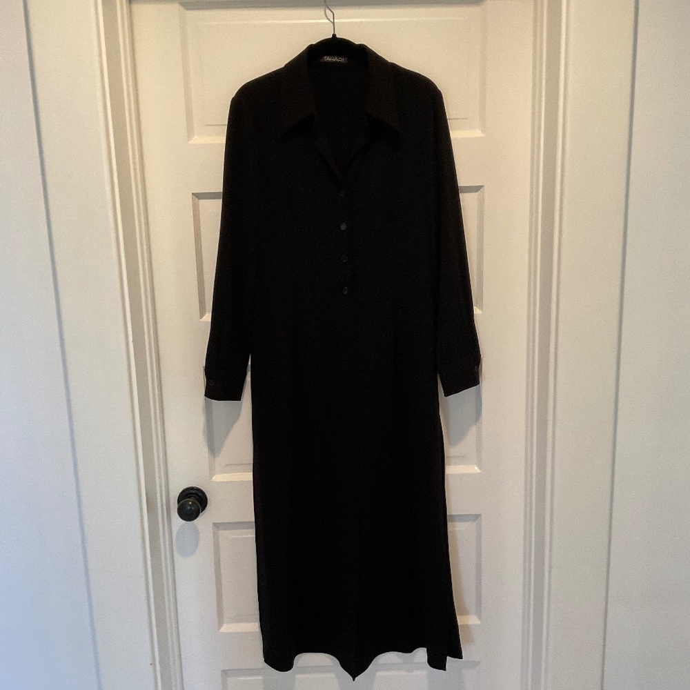 Vintage Tahari maxi shirt dress — size 10